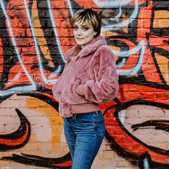 Plush Retro Zip Up Fur Jacket Bomber - Picture 3 of 6